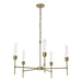 Hubbardton Forge - Five Light Chandelier - Vela - Modern Brass- Union Lighting Luminaires Decor
