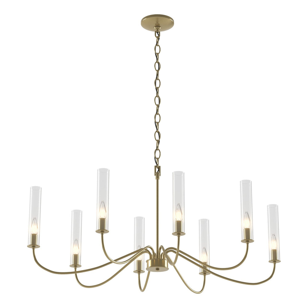 Hubbardton Forge - Eight Light Chandelier - Grace - Modern Brass- Union Lighting Luminaires Decor