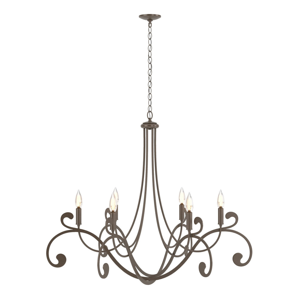 Hubbardton Forge - Six Light Chandelier - Bella - Bronze- Union Lighting Luminaires Decor