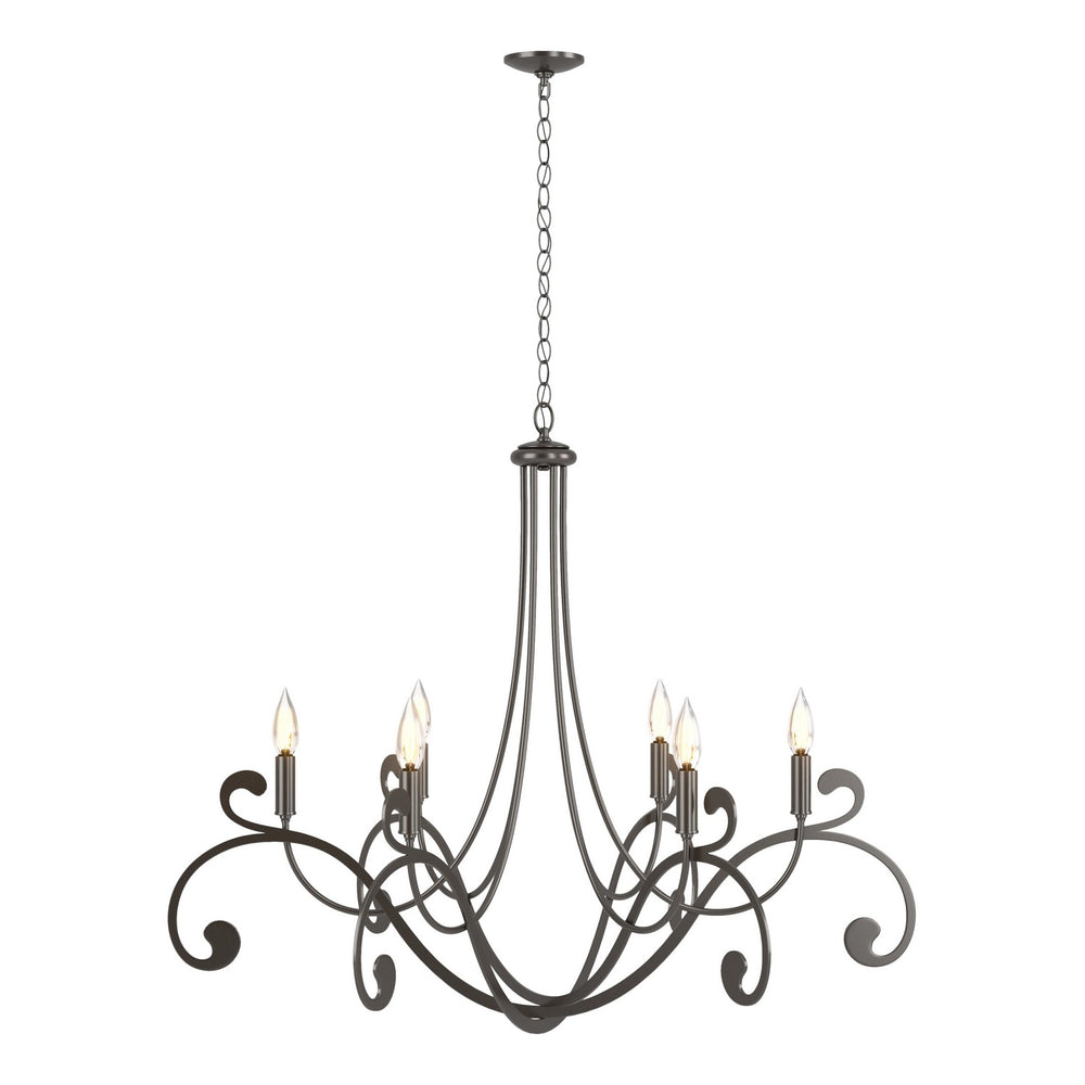 Hubbardton Forge - Six Light Chandelier - Bella - Oil Rubbed Bronze- Union Lighting Luminaires Decor