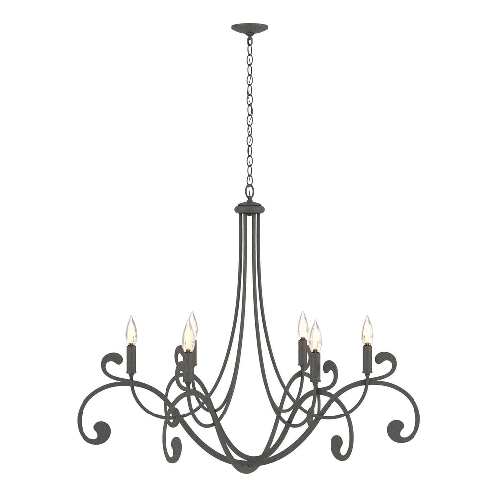 Hubbardton Forge - Six Light Chandelier - Bella - Natural Iron- Union Lighting Luminaires Decor