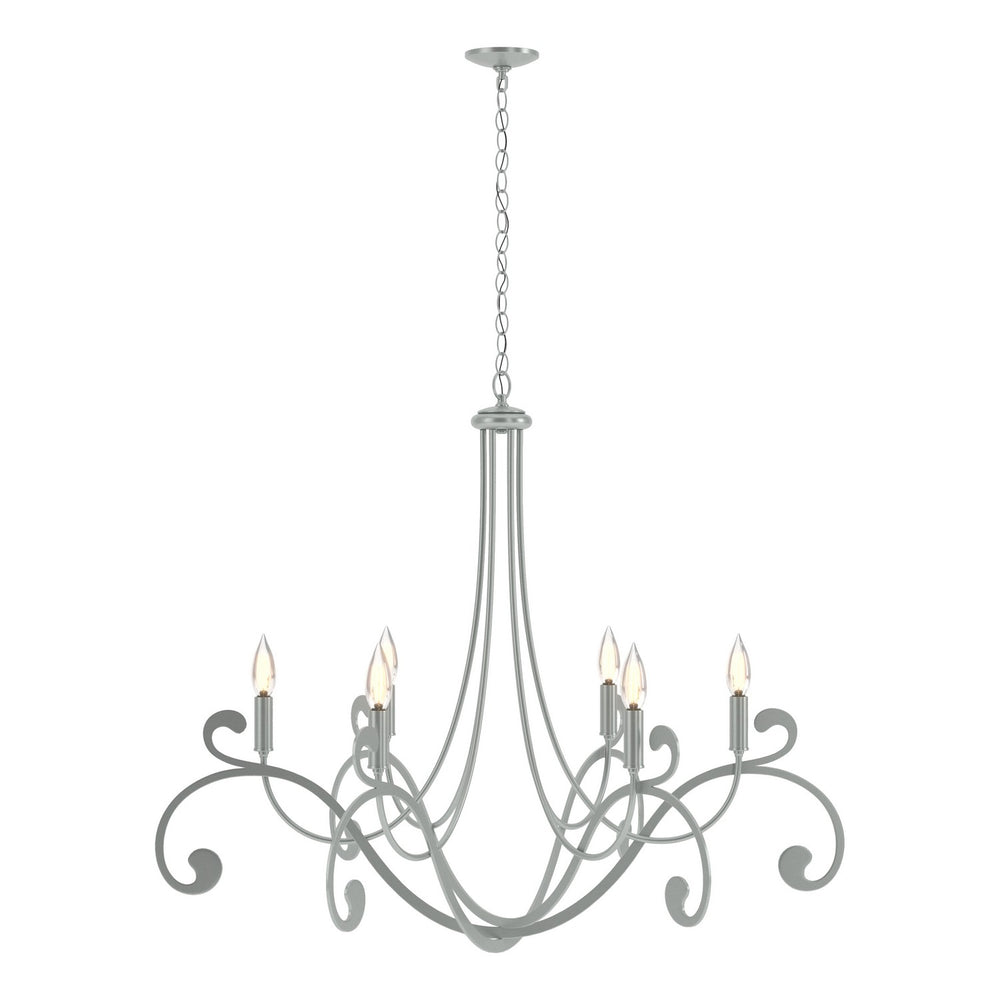 Hubbardton Forge - Six Light Chandelier - Bella - Vintage Platinum- Union Lighting Luminaires Decor