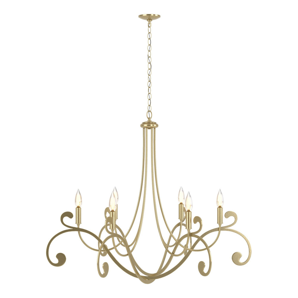 Hubbardton Forge - Six Light Chandelier - Bella - Modern Brass- Union Lighting Luminaires Decor