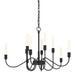 Hubbardton Forge - Ten Light Chandelier - Lisse - Black- Union Lighting Luminaires Decor