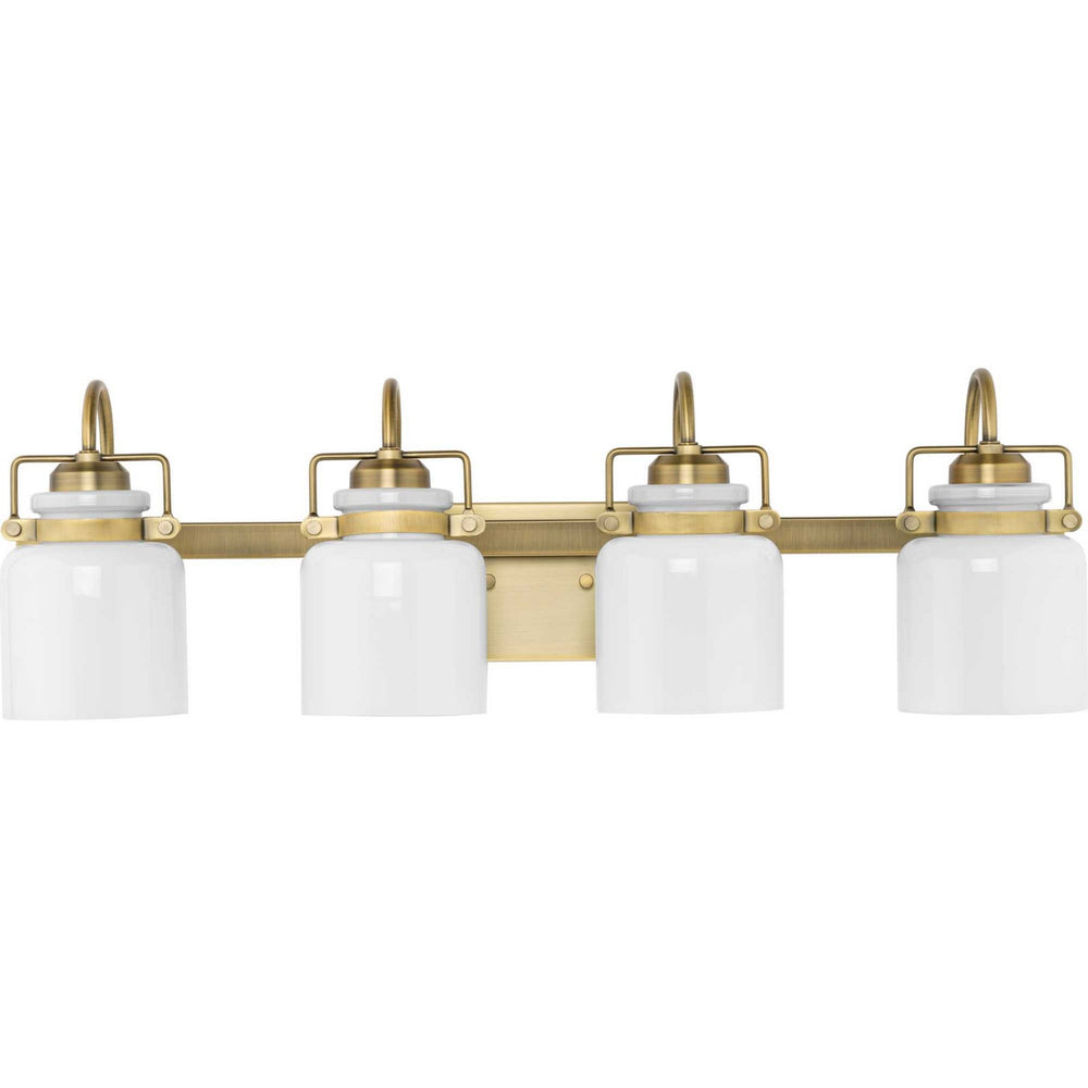 Progress Canada - Four Light Bath - Fessler - Vintage Brass- Union Lighting Luminaires Decor