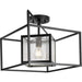 Progress Canada - One Light Outdoor Semi Flush Mount - Navarre - Matte Black- Union Lighting Luminaires Decor