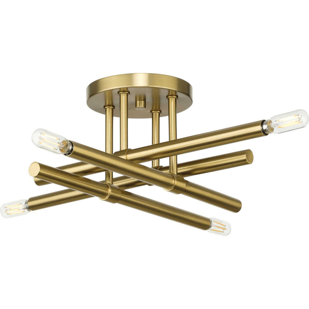 Progress Canada - Four Light Semi Flush Mount - Arya - Brushed Gold- Union Lighting Luminaires Decor
