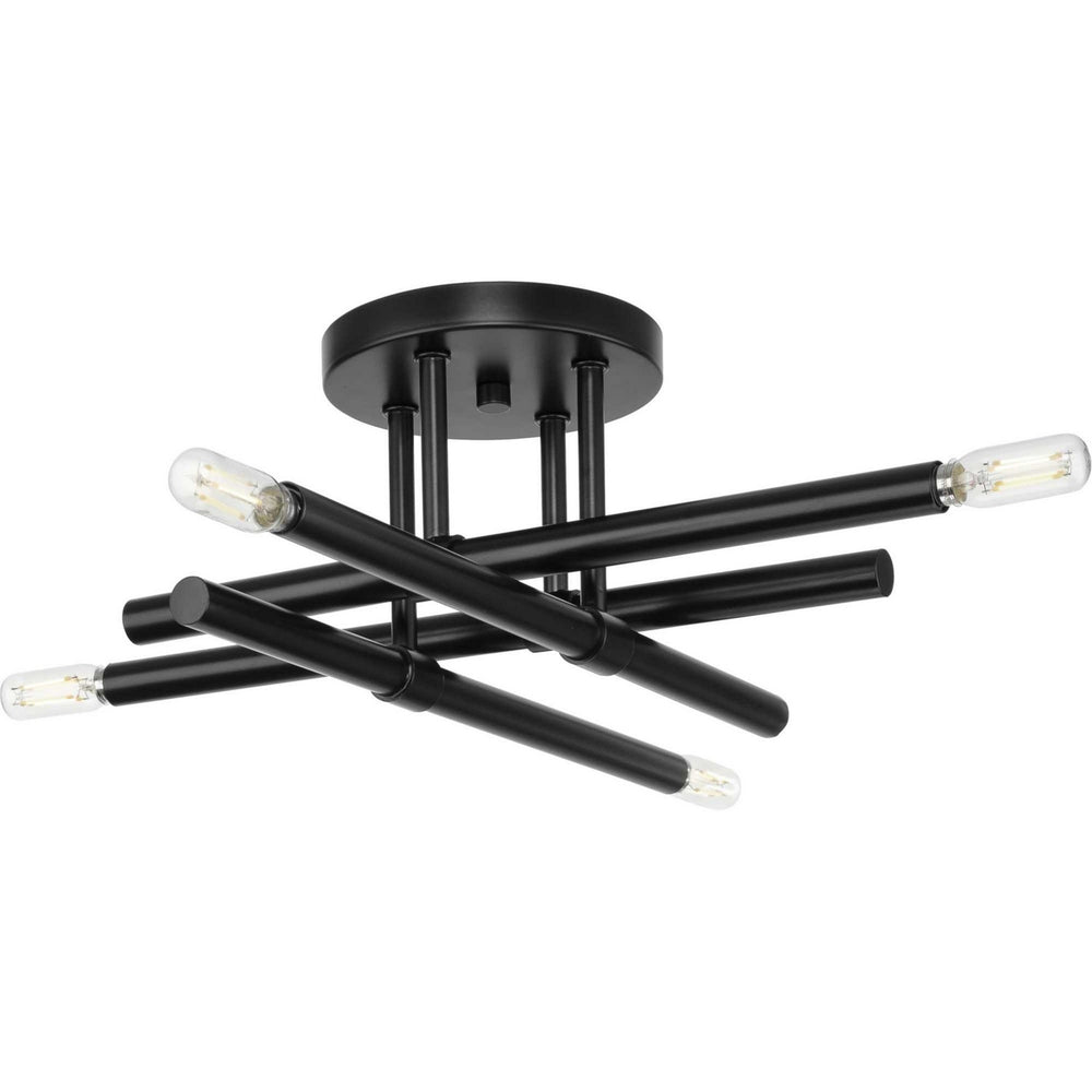 Progress Canada - Four Light Semi Flush Mount - Arya - Matte Black- Union Lighting Luminaires Decor