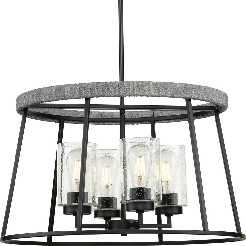 Progress Canada - Four Light Chandelier - Laramie - Matte Black- Union Lighting Luminaires Decor