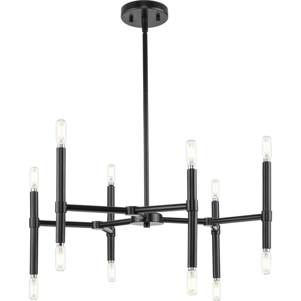 Progress Canada - 12 Light Chandelier - Arya - Matte Black- Union Lighting Luminaires Decor