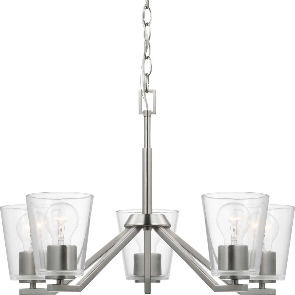 Progress Canada - Five Light Chandelier - Vertex - Brushed Nickel- Union Lighting Luminaires Decor