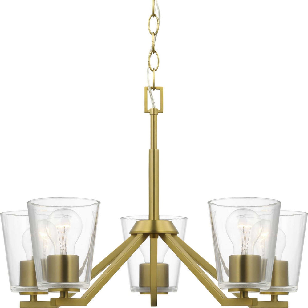 Progress Canada - Five Light Chandelier - Vertex - Brushed Gold- Union Lighting Luminaires Decor