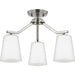 Progress Canada - Three Light Chandelier Conv - Vertex - Brushed Nickel- Union Lighting Luminaires Decor