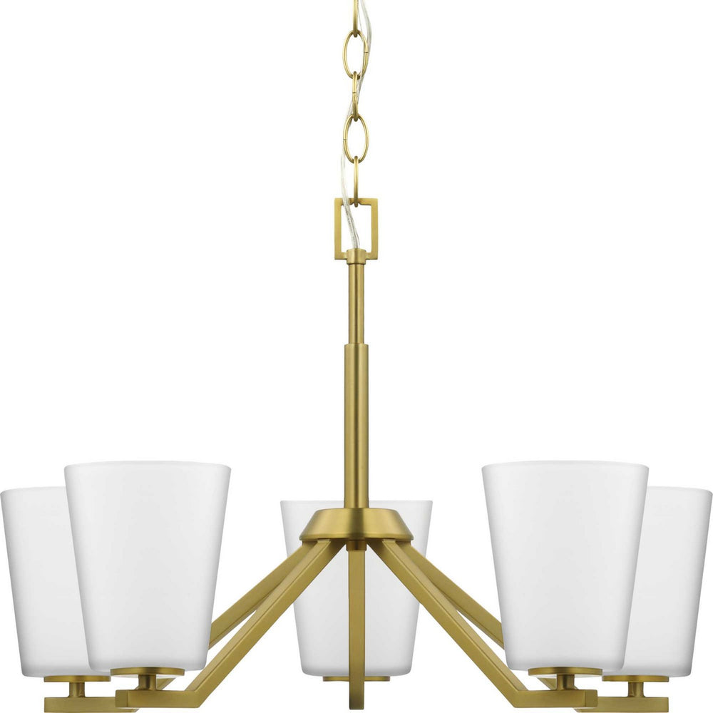 Progress Canada - Five Light Chandelier - Vertex - Brushed Gold- Union Lighting Luminaires Decor