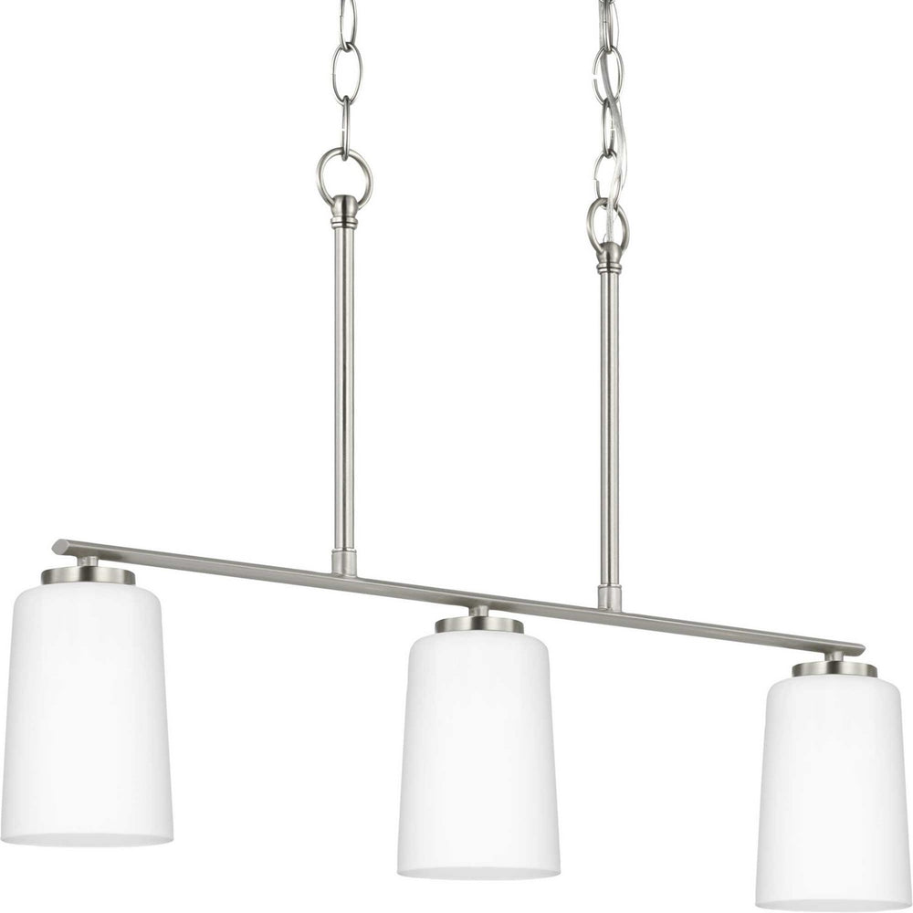 Progress Canada - Three Light Linear Chandelier - Adley - Brushed Nickel- Union Lighting Luminaires Decor
