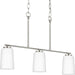 Progress Canada - Three Light Linear Chandelier - Adley - Brushed Nickel- Union Lighting Luminaires Decor