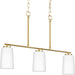 Progress Canada - Three Light Linear Chandelier - Adley - Satin Brass- Union Lighting Luminaires Decor