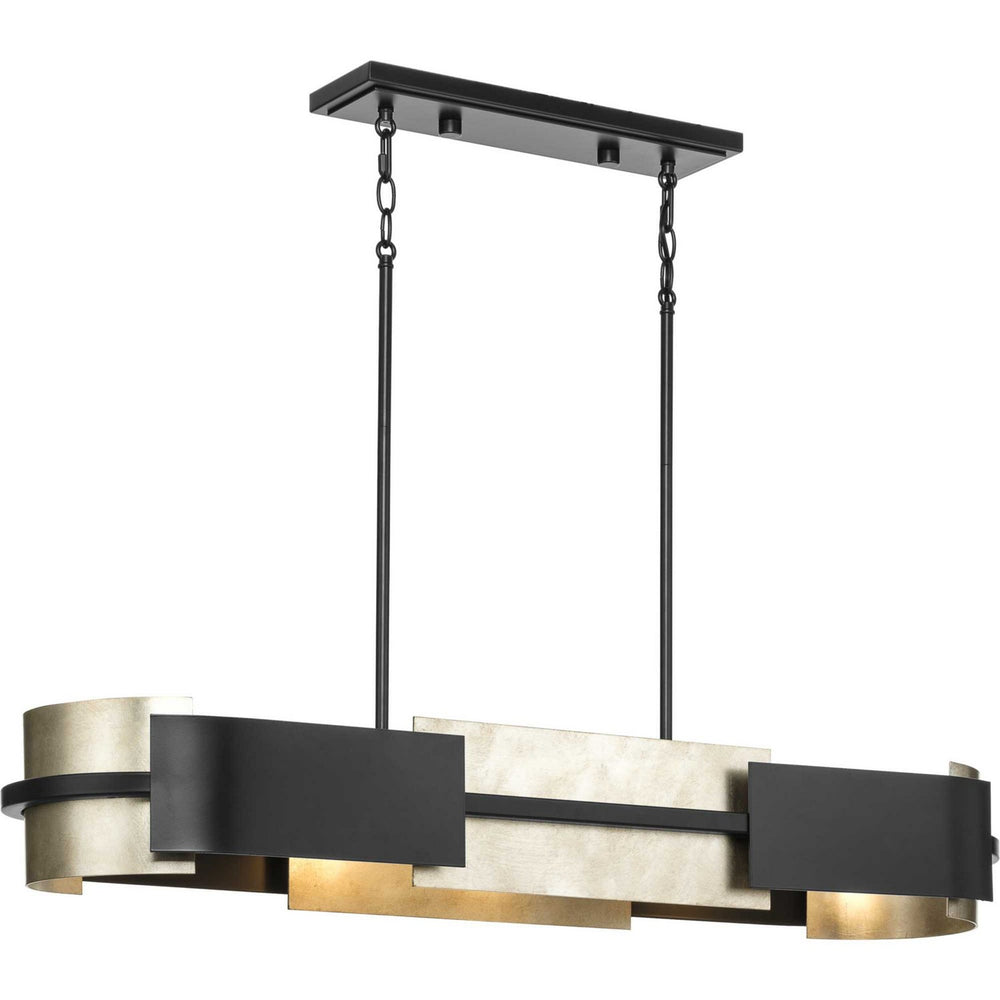 Progress Canada - Four Light Linear Chandelier - Lowery - Matte Black- Union Lighting Luminaires Decor