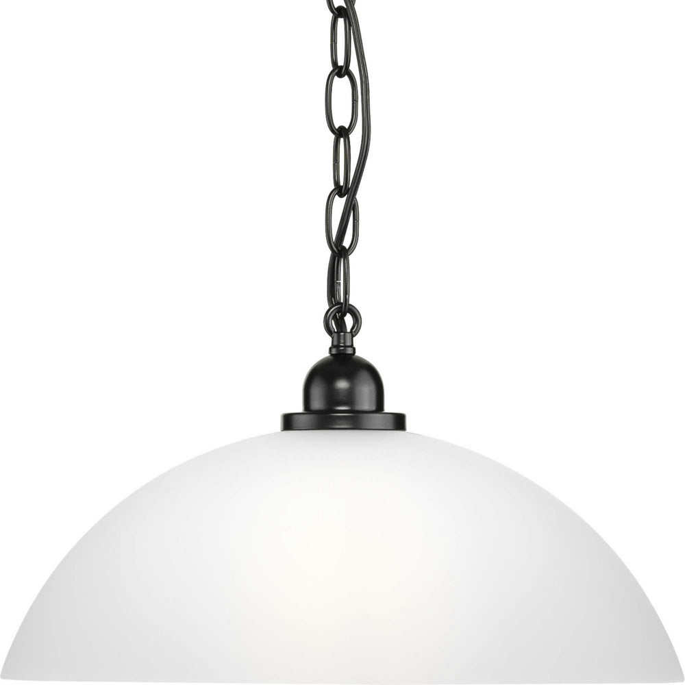 Progress Canada - One Light Pendant - Classic Dome Pendant - Matte Black- Union Lighting Luminaires Decor