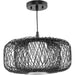 Progress Canada - One Light Pendant - Cordova - Black Rattan- Union Lighting Luminaires Decor