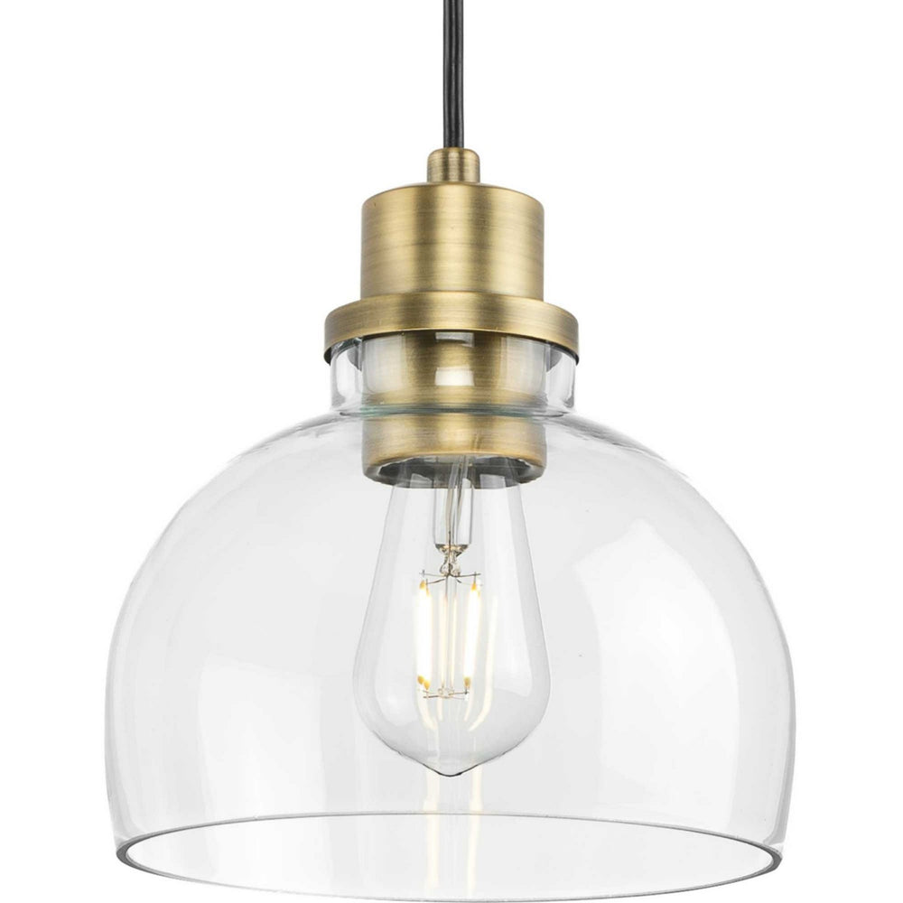 Progress Canada - One Light Mini Pendant - Garris - Vintage Brass- Union Lighting Luminaires Decor