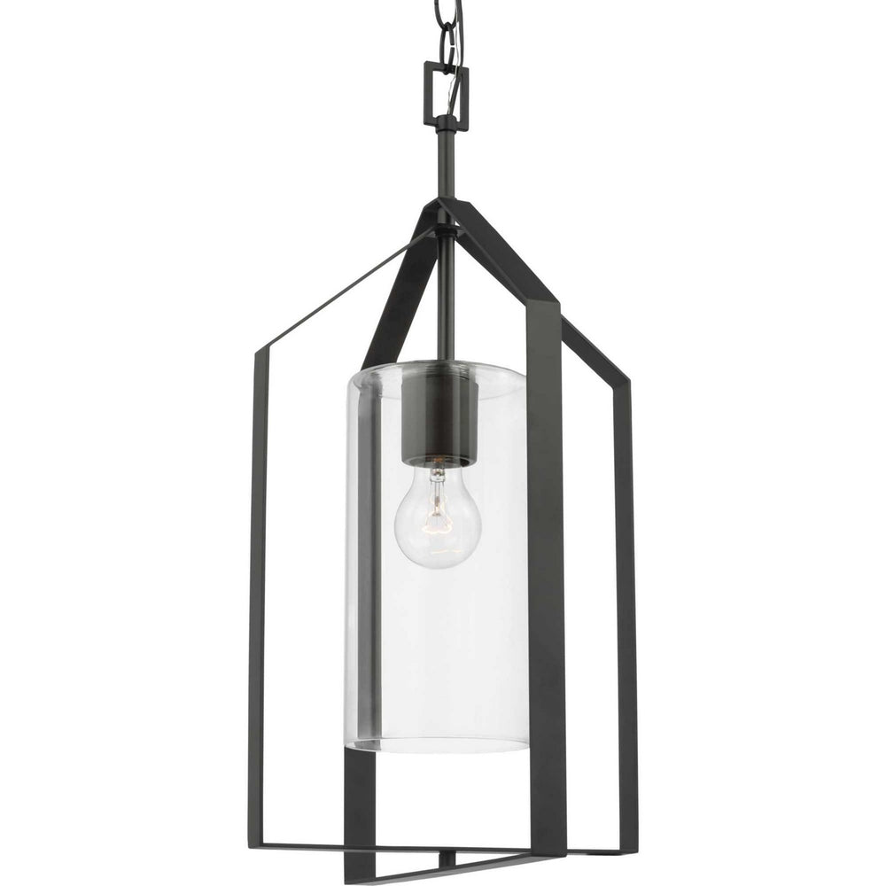 Progress Canada - One Light Foyer Pendant - Vertex - Matte Black- Union Lighting Luminaires Decor