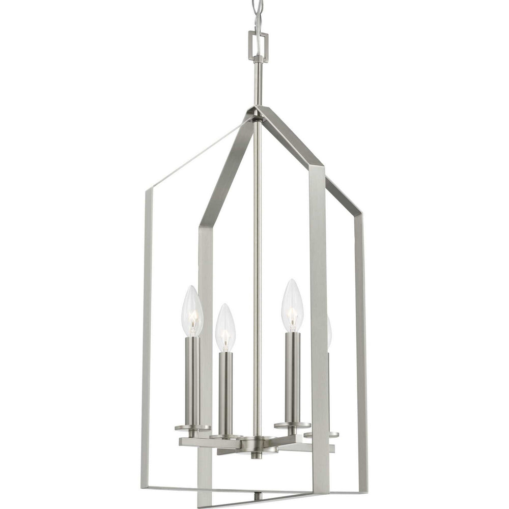 Progress Canada - Four Light Foyer Pendant - Vertex - Brushed Nickel- Union Lighting Luminaires Decor