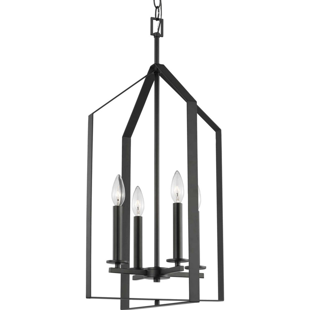 Progress Canada - Four Light Foyer Pendant - Vertex - Matte Black- Union Lighting Luminaires Decor