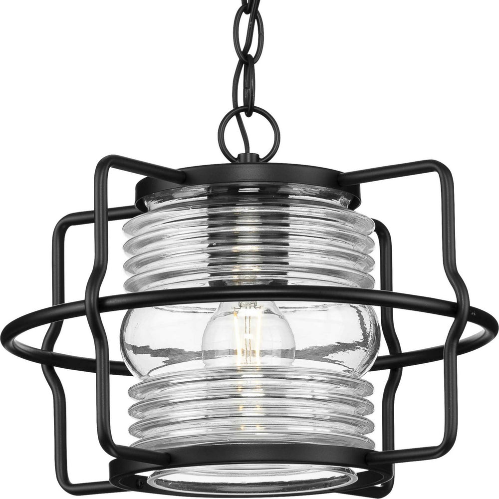 Progress Canada - One Light Outdoor Hanging Lantern - Keegan - Matte Black- Union Lighting Luminaires Decor