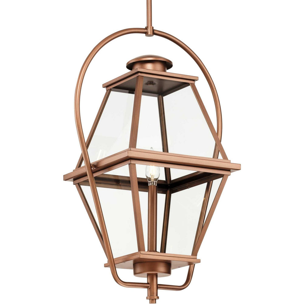 Progress Canada - One Light Outdoor Hanging Lantern - Bradshaw - Antique Copper- Union Lighting Luminaires Decor