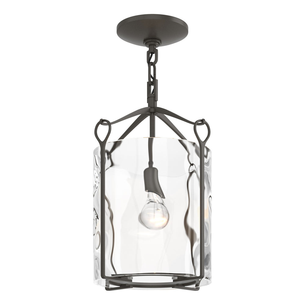 Hubbardton Forge - One Light Semi-Flush Mount - Bow - Dark Smoke- Union Lighting Luminaires Decor