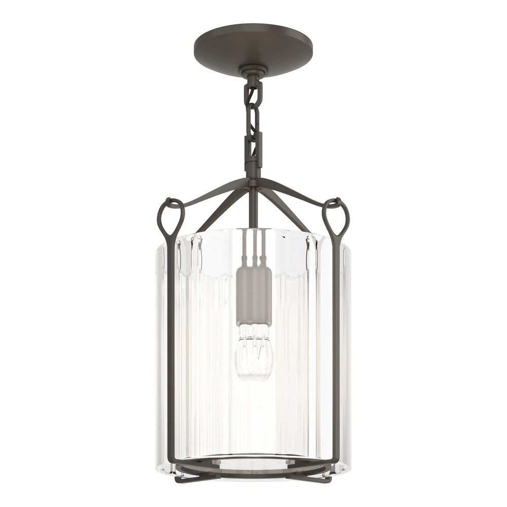 Hubbardton Forge - One Light Semi-Flush Mount - Bow - Dark Smoke- Union Lighting Luminaires Decor