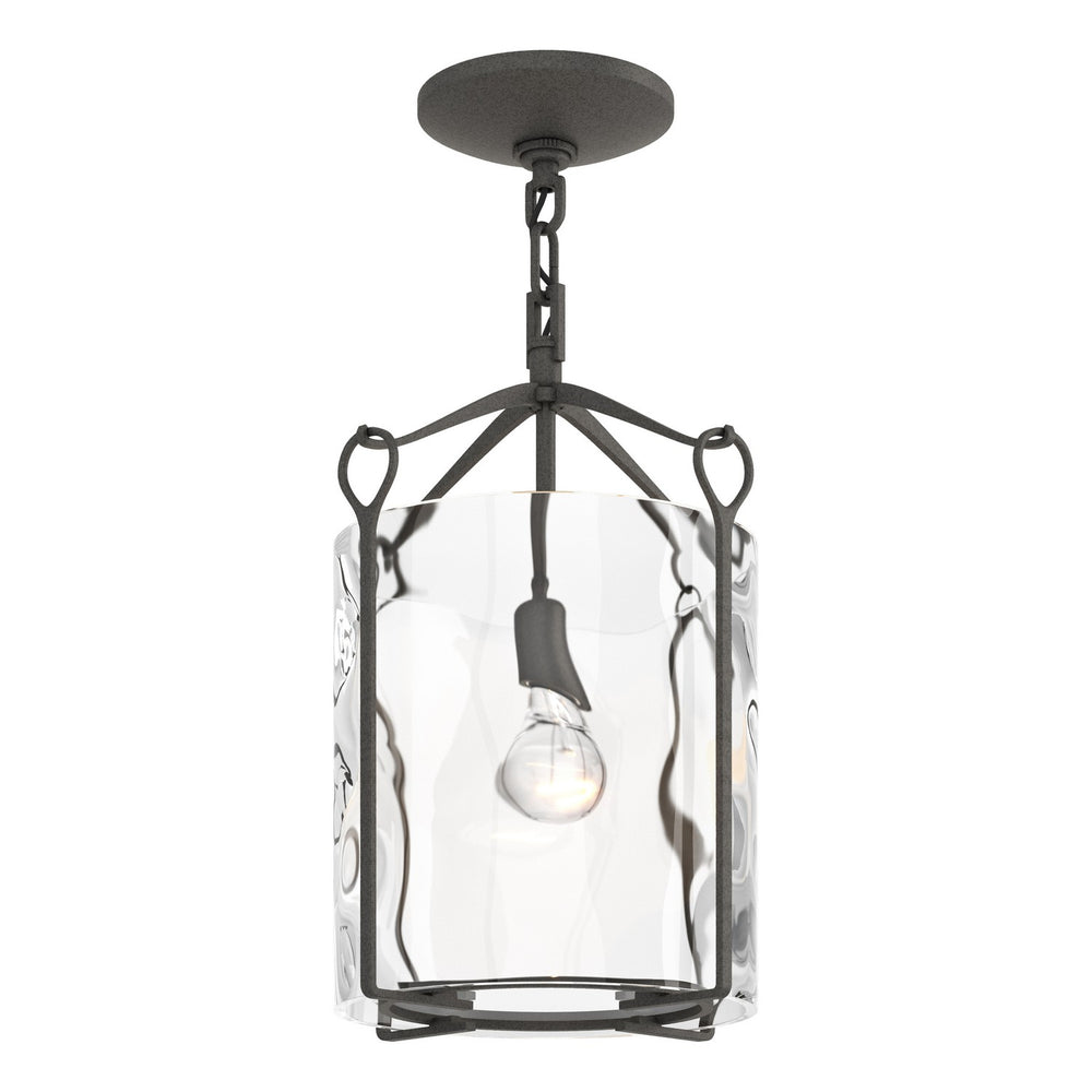 Hubbardton Forge - One Light Semi-Flush Mount - Bow - Natural Iron- Union Lighting Luminaires Decor