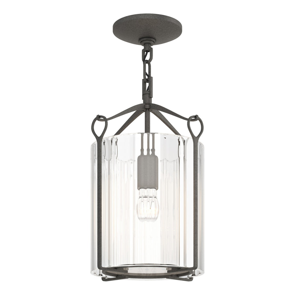 Hubbardton Forge - One Light Semi-Flush Mount - Bow - Natural Iron- Union Lighting Luminaires Decor
