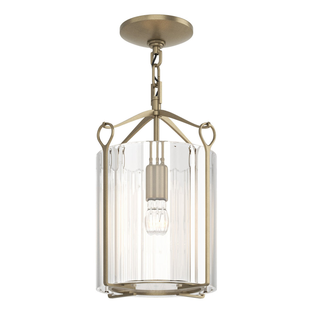 Hubbardton Forge - One Light Semi-Flush Mount - Bow - Soft Gold- Union Lighting Luminaires Decor
