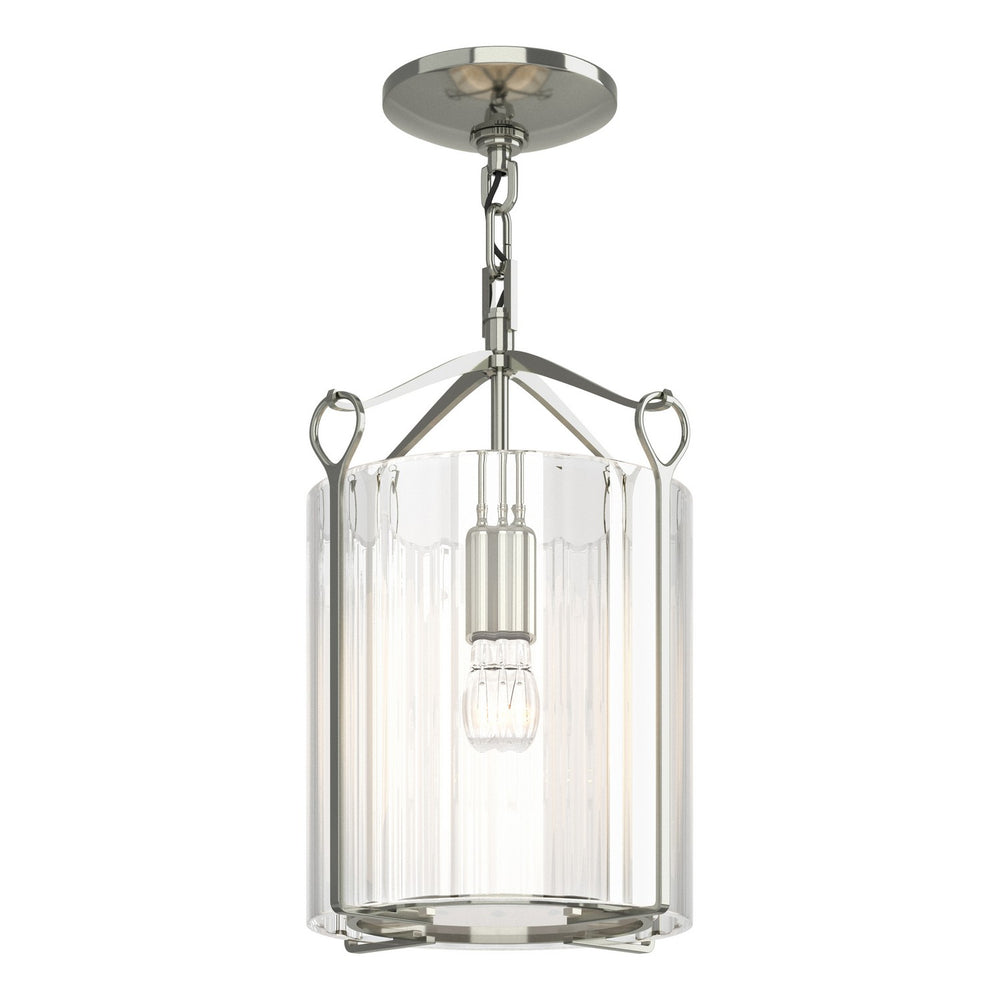 Hubbardton Forge - One Light Semi-Flush Mount - Bow - Sterling- Union Lighting Luminaires Decor