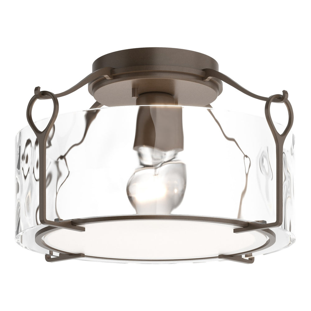 Hubbardton Forge - One Light Semi-Flush Mount - Bow - Bronze- Union Lighting Luminaires Decor