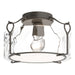 Hubbardton Forge - One Light Semi-Flush Mount - Bow - Dark Smoke- Union Lighting Luminaires Decor