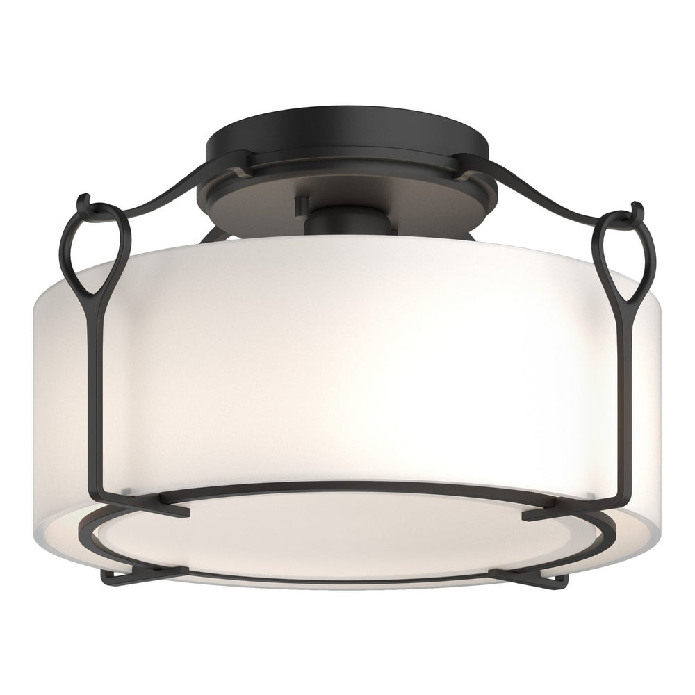 Hubbardton Forge - One Light Semi-Flush Mount - Bow - Black- Union Lighting Luminaires Decor