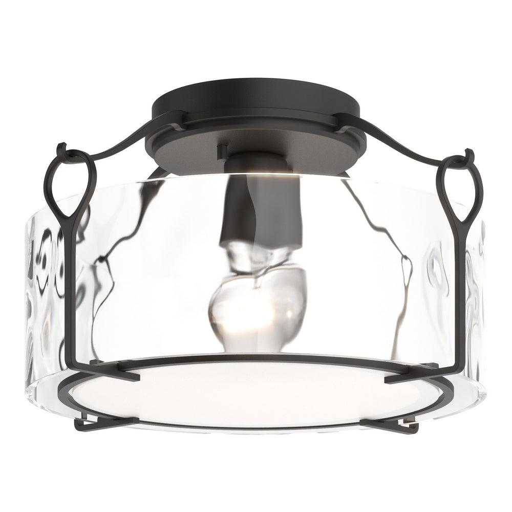 Hubbardton Forge - One Light Semi-Flush Mount - Bow - Black- Union Lighting Luminaires Decor