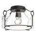 Hubbardton Forge - One Light Semi-Flush Mount - Bow - Black- Union Lighting Luminaires Decor
