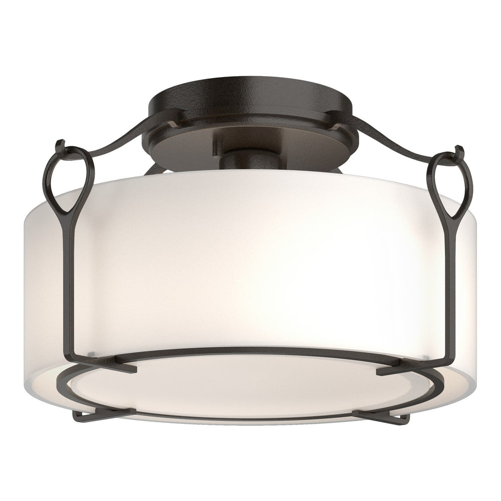 Hubbardton Forge - One Light Semi-Flush Mount - Bow - Oil Rubbed Bronze- Union Lighting Luminaires Decor