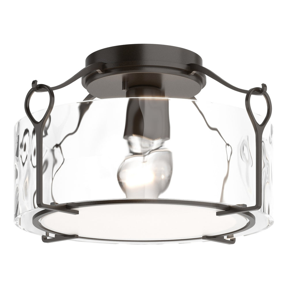 Hubbardton Forge - One Light Semi-Flush Mount - Bow - Oil Rubbed Bronze- Union Lighting Luminaires Decor