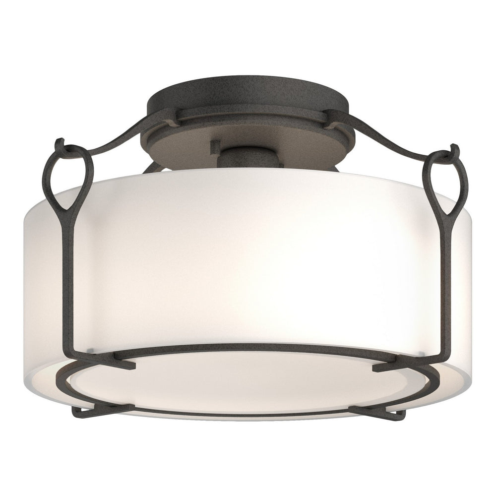 Hubbardton Forge - One Light Semi-Flush Mount - Bow - Natural Iron- Union Lighting Luminaires Decor