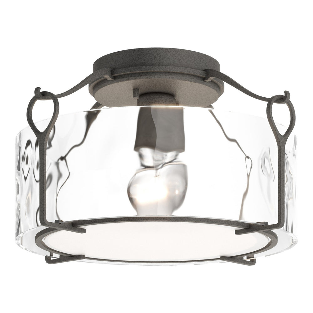 Hubbardton Forge - One Light Semi-Flush Mount - Bow - Natural Iron- Union Lighting Luminaires Decor