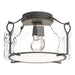 Hubbardton Forge - One Light Semi-Flush Mount - Bow - Natural Iron- Union Lighting Luminaires Decor