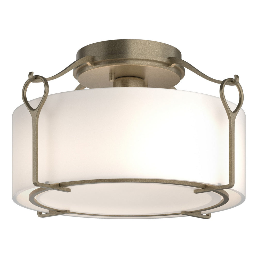 Hubbardton Forge - One Light Semi-Flush Mount - Bow - Soft Gold- Union Lighting Luminaires Decor