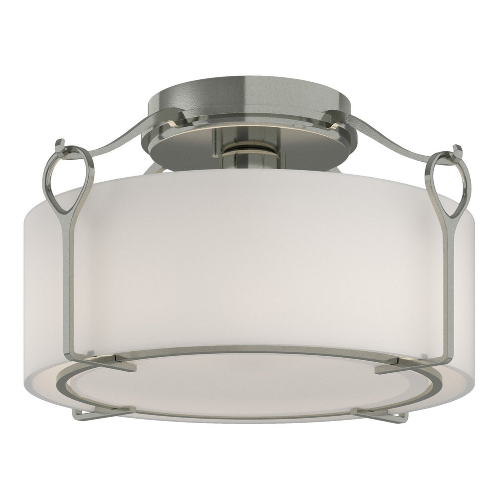 Hubbardton Forge - One Light Semi-Flush Mount - Bow - Sterling- Union Lighting Luminaires Decor