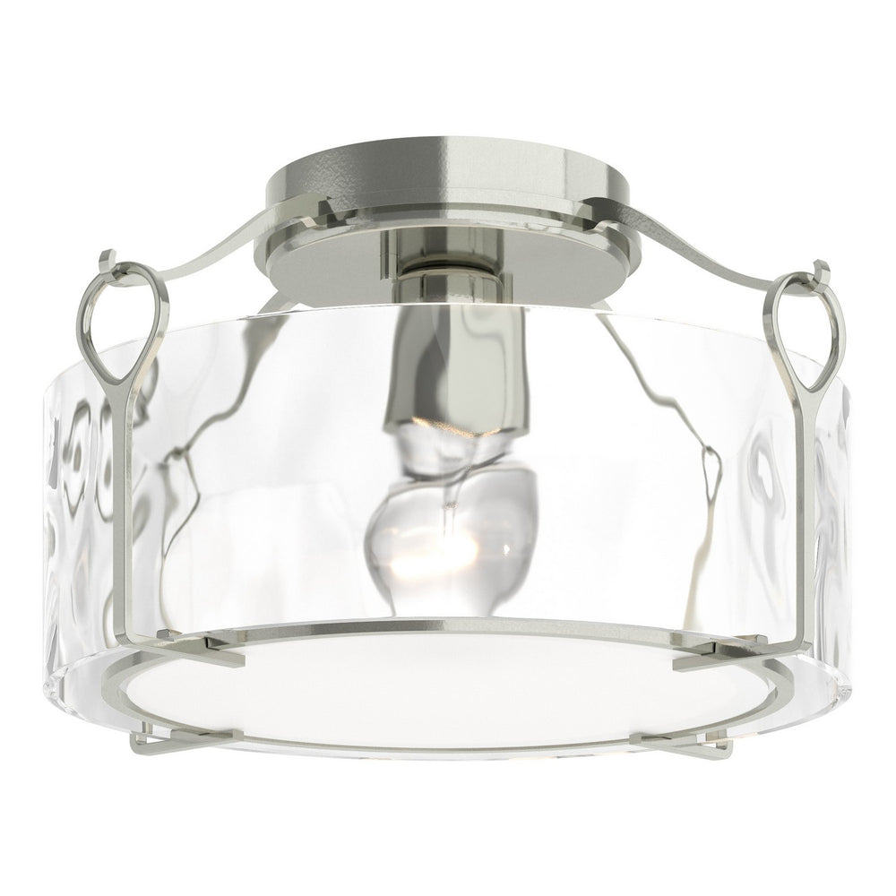 Hubbardton Forge - One Light Semi-Flush Mount - Bow - Sterling- Union Lighting Luminaires Decor