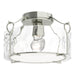 Hubbardton Forge - One Light Semi-Flush Mount - Bow - Sterling- Union Lighting Luminaires Decor
